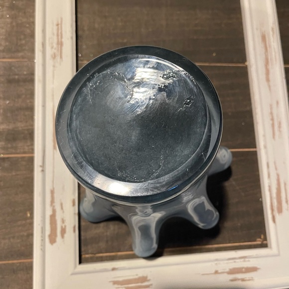 Grey Handblown ribbon top vase. - Picture 9 of 11